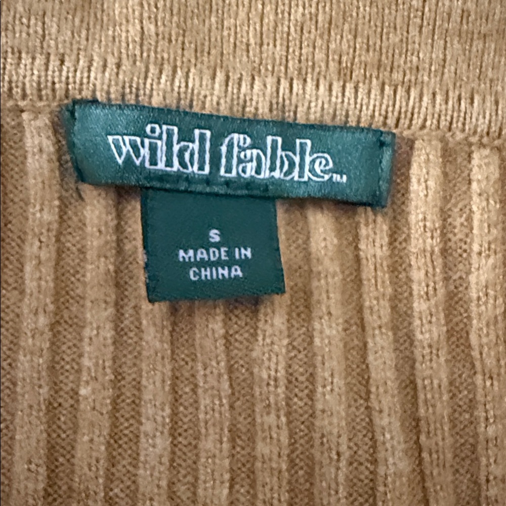 Tan Off-Shoulder Ribbed Knit Sweater - Picture 2 of 2
